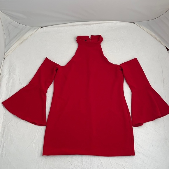 Backstage red cold shoulder blouse L - Picture 5 of 12